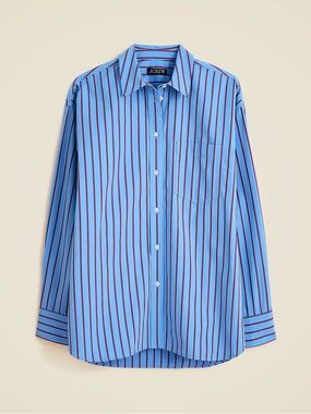J. Crew Étienne oversized shirt in striped cotton poplin XXS